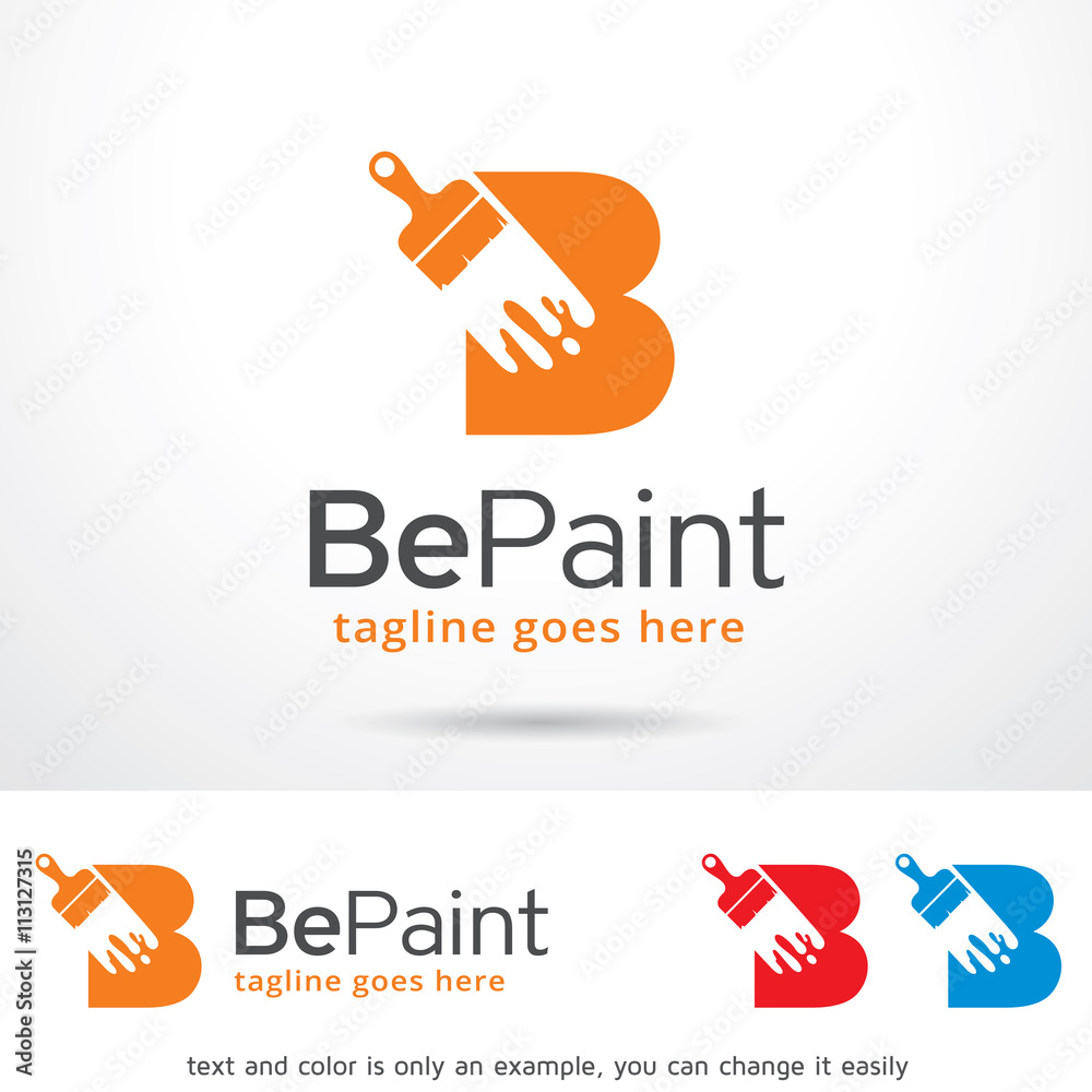 Be Paint Letter B Logo Template Design Vector Stock Vector | Adobe Stock