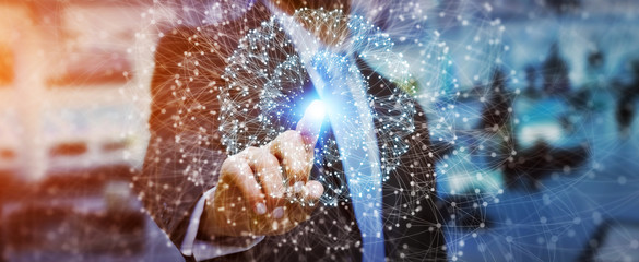 Poster - Businessman using data network