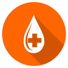 Poster - Orange flat design vector blood icon
