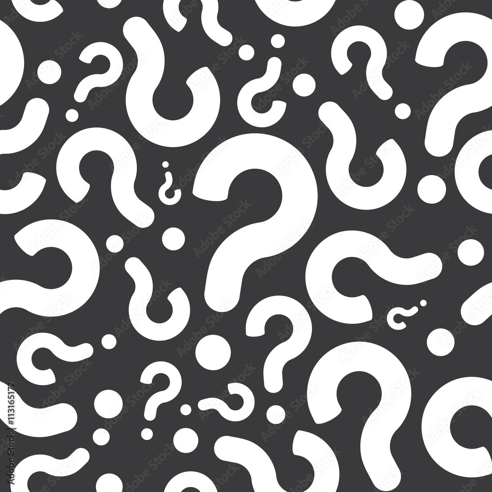 Seamless Question Mark Pattern Stock Vector | Adobe Stock