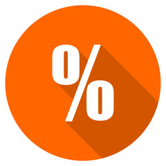 Aufkleber - Flat design round orange percent vector icon