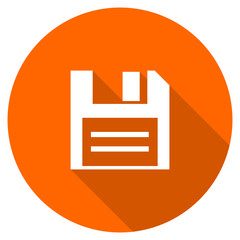 Poster - Flat design round orange floppy vector icon