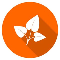 Poster - Flat design round orange leaf vector icon