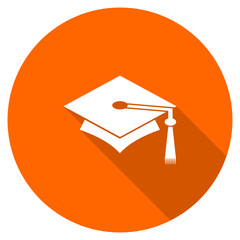 Poster - Flat design orange vector education web icon