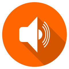 Poster - Orange flat design vector speaker icon