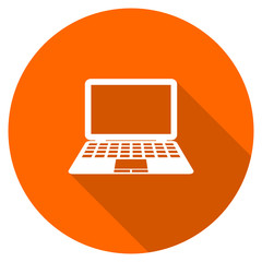 Poster - Flat design round orange computer vector icon