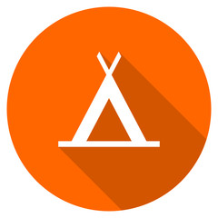 Poster - Orange flat design vector tent icon