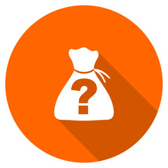 Poster - Orange flat design vector riddle icon