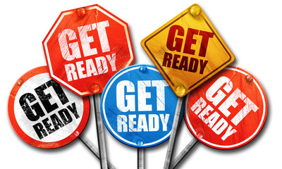 get ready, 3d rendering, street signs