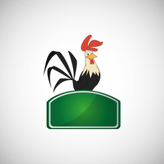 Animal design. rooster icon. Isolated illustration, white backgr