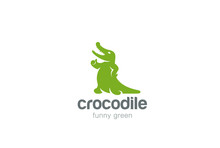 Crocodile Logo Abstract Design Vector Alligator Reptile Icon
