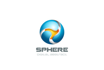 Poster - digital sphere technology abstract logo design web network icon