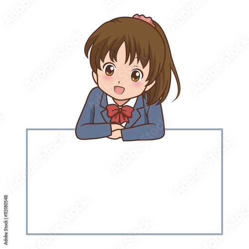女の子 ホワイトボード イラスト Stock Vector Adobe Stock