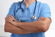 © v_l - Closeup of man doctor with stethoscope