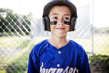 Close Up Of Little Baseball Player