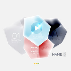 Shiny colorful geometric business abstract infographics template