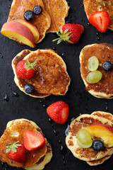 Wall Mural - hot pancakes with fresh berries