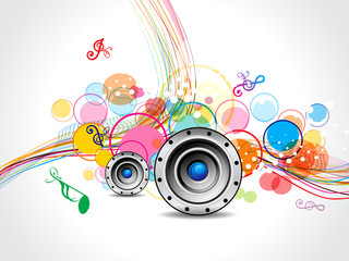 Fototapete - abstract musical wave background with sound