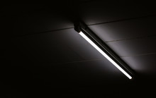 Detail Of A Fluorescent Light Tube Mounted On A Wall