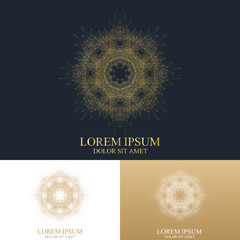 Poster - Geometric abstract round form with connected line and dots. Graphic composition for medicine, science, technology , chemistry. Vector Sign Template