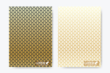 Poster - Modern vector template for brochure, Leaflet, flyer, cover, magazine or annual report. A4 size. Luxury gold solutions design book layout. Abstract presentation in islamic style