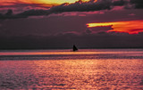 Fototapeta Zachód słońca - Cariibean sunset with strong colors