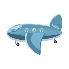 Poster - Blue airplane icon, cartoon style