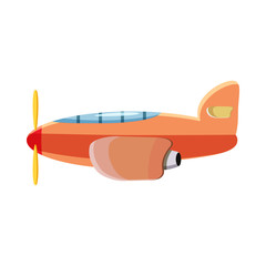 Poster - Orange plane icon, cartoon style