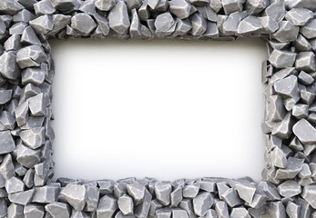 Wall Mural - frame made of stones. isolated on white background. 3D illustration.