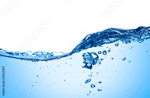 Plakat niebieska woda fala ciecz rozchlapać napój