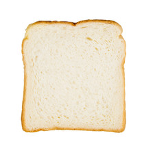 Close-up Image Of One Slice Of White Bread Against The White Bac
