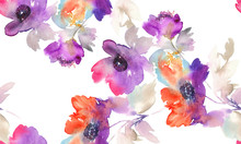 Purple Watercolor Flowers