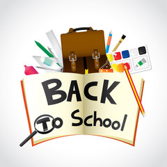 Back to school design with stationery. Vector illustration