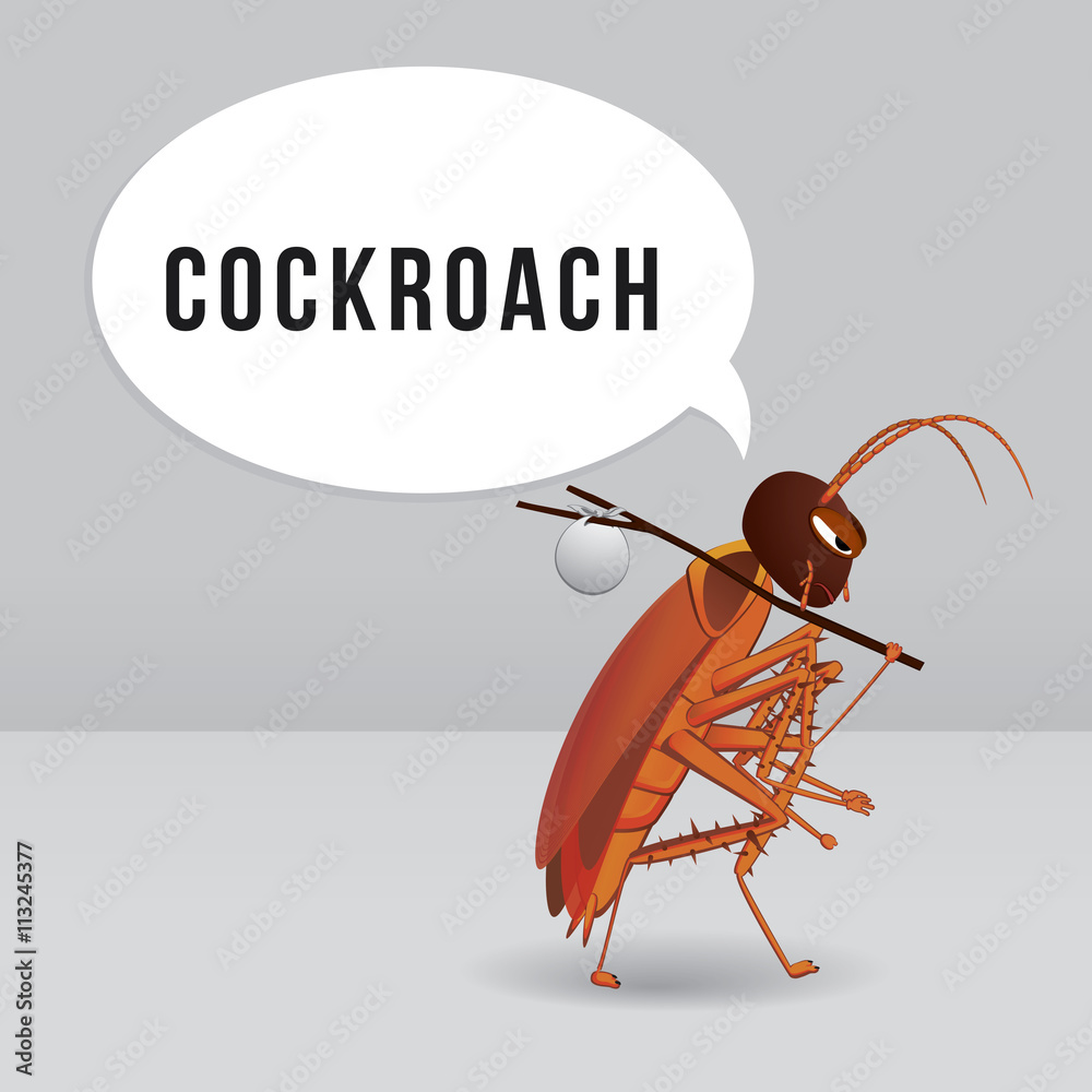 Vector illustration of cartoon cockroach. Stock Vector | Adobe Stock