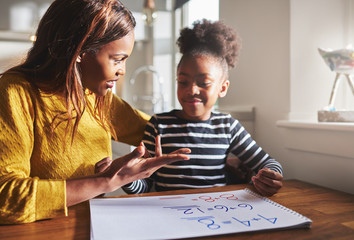 Sticker - Mom learning daughter to calculate