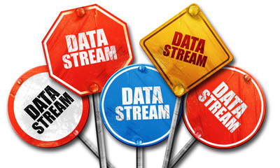 data stream, 3D rendering, rough street sign collection