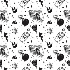 Canvas Print - Graffiti seamless pattern