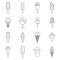 Wall Mural - Ice cream icons set