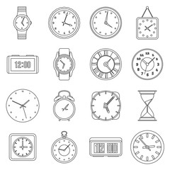 Poster - Time and Clock icons set