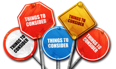 Wall Mural - things to consider, 3d rendering, rough street sign collection