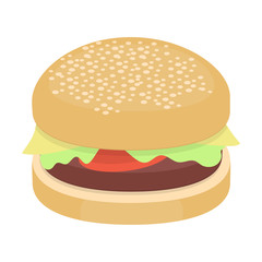 Burger vector icon in cartoon style for web