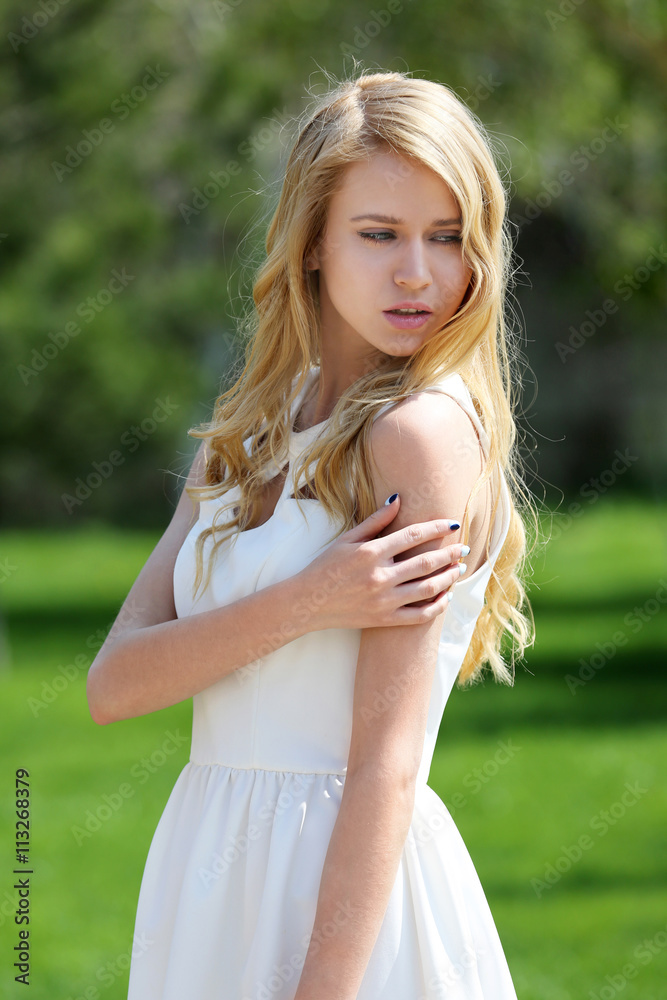 Young beautiful woman outdoors