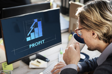 Wall Mural - Profit Business Growth Graph Graphic Concept