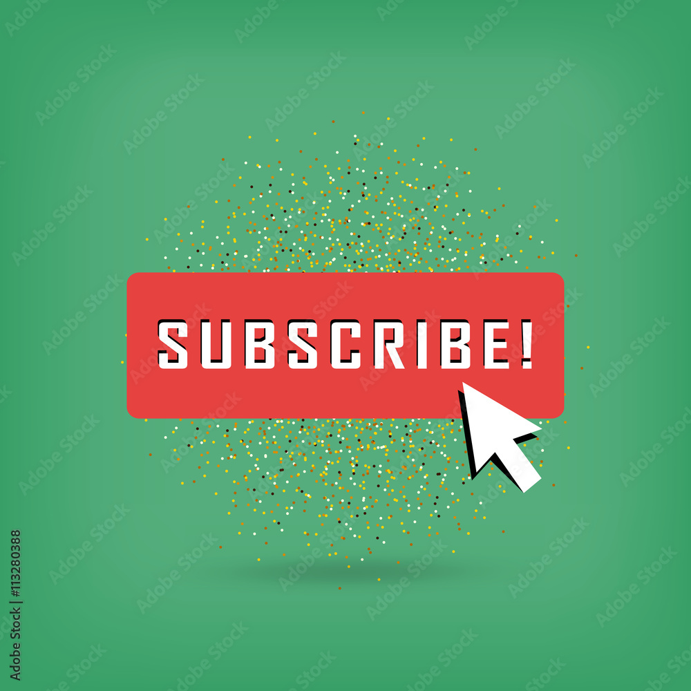 Gold vector subscribe button with cursor in golden flat design Stock ...