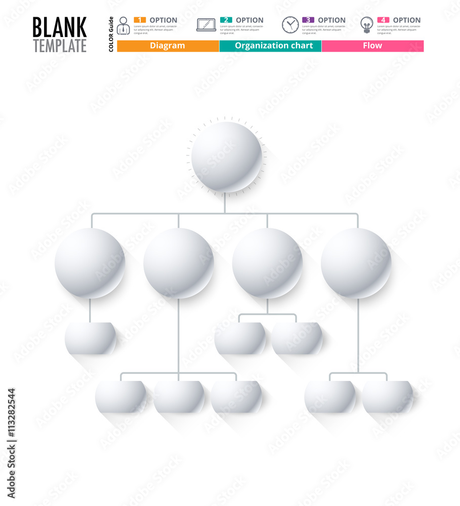 Diagram Template, Organization chart template. flow template, bl Stock