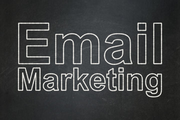 advertising concept: email marketing on chalkboard background