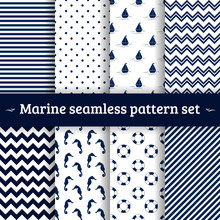 Sea Pattern Seamless Vector Set