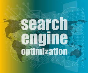 Poster - Search Engine Optimization - SEO Sign. vector quotation marks with thin line speech bubble. concept of citation, info, testimonials, notice, textbox. flat style