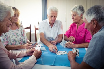 Wall Mural - group of seniors playing cards