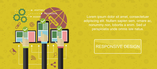 Poster - Responsive web design website banner.